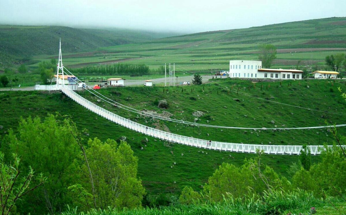 پل معلق  اردبیل شهر های خنک ایران