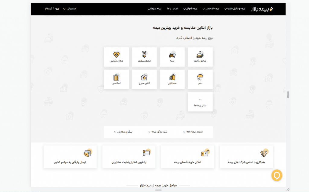 بیمه بازار، سایت خرید آنلاین بیمه