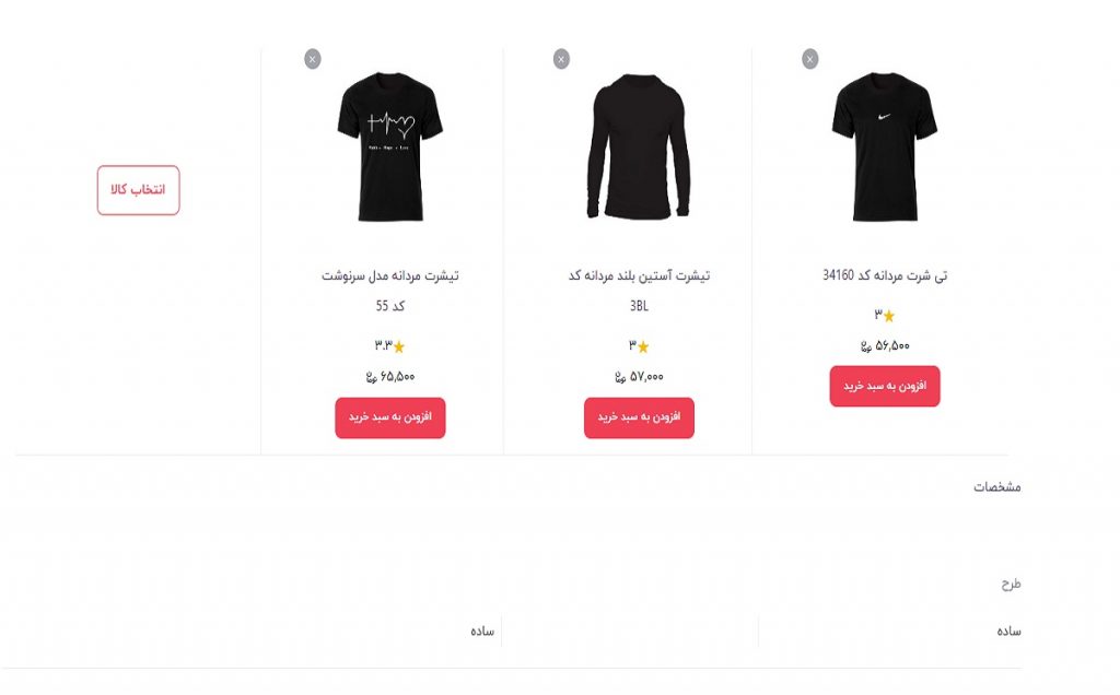 مقایسه کالاها
